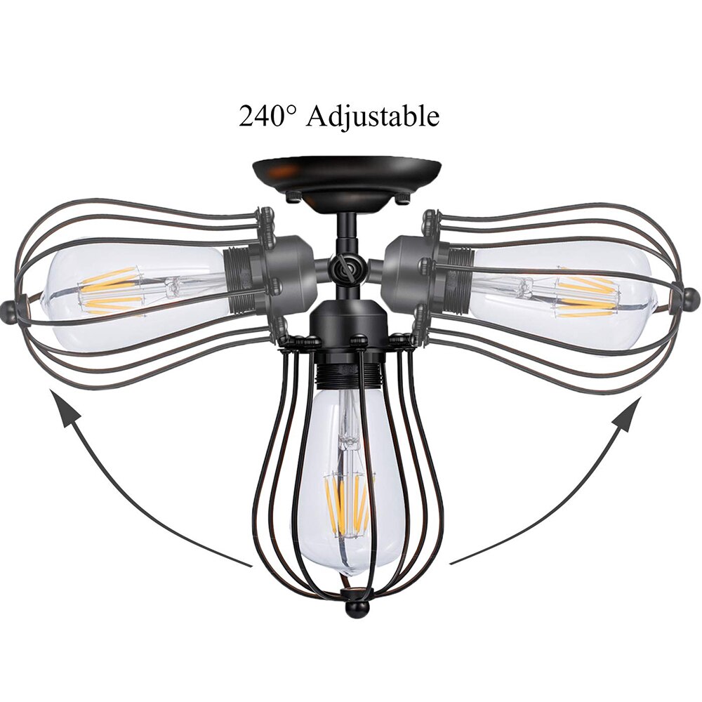 Rustic State Set of 1/2/3/4 Fixture Metal Wire Cage Lamp Guard Vintage Style Lamp Cage Lamp shades Bulb Guard Lamp Cage D30