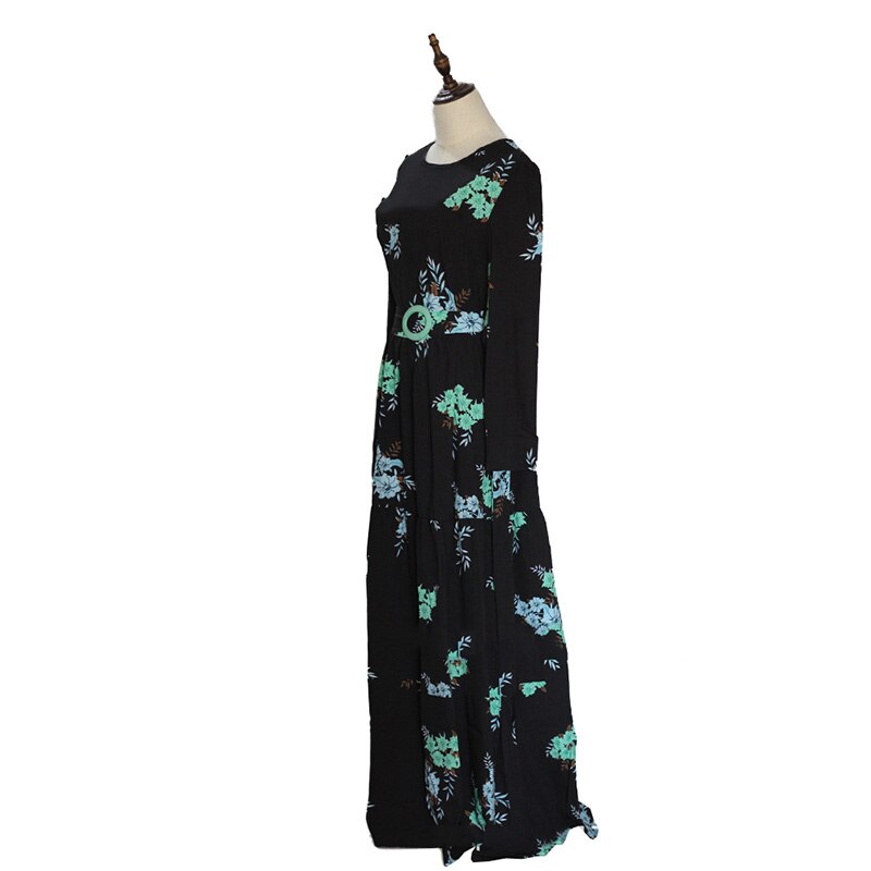 Oriente médio muçulmano ramadan feminino impresso fino respirável vestido arábia saudita árabe vestido islâmico omã étnica saia longa