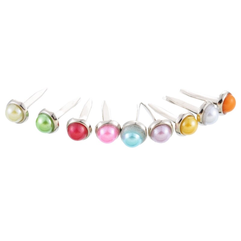 Hoomall 50 Uds color mixto metálico clavos de álbumes de recortes artesanía embellecimiento de la tarjeta de hacer remaches decorativos DIY sujetadores broches 18x6.5mm
