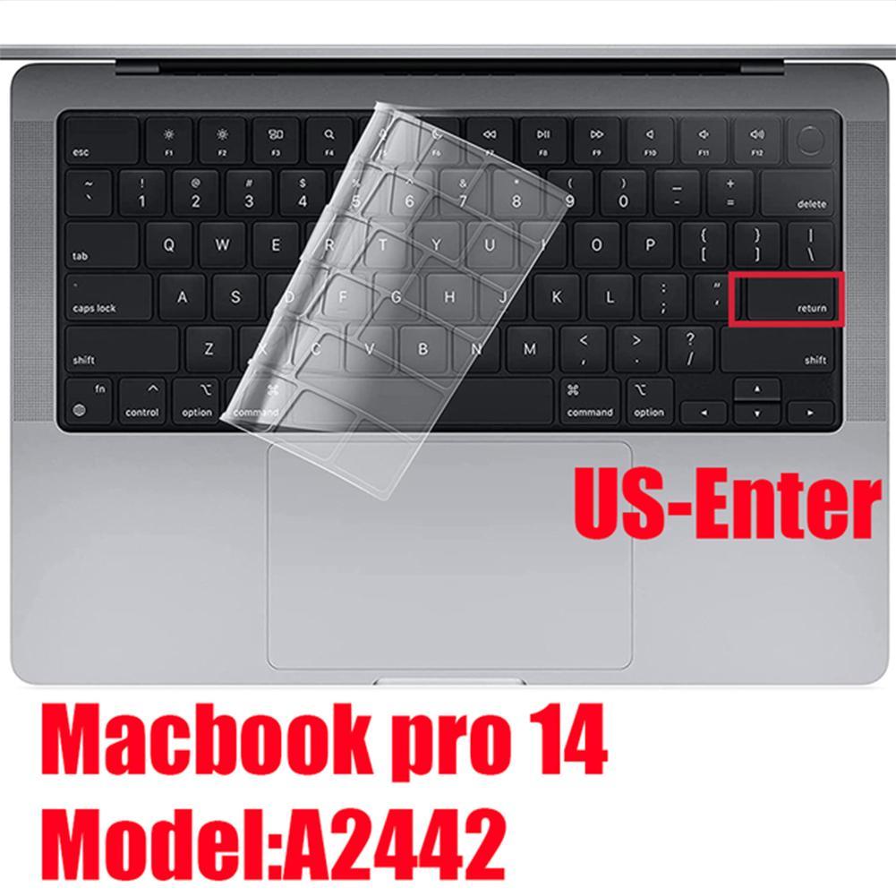 Ultra Thin Clear TPU Keyboard Cover For MacBook Pro 14 M1 A2442/ MacBook Pro 16 M1 Max A2485 Waterproof Anti-static Film: US Version