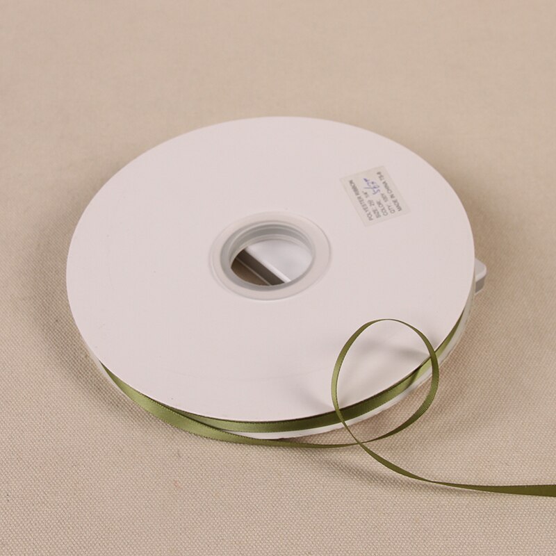 Cinta de satén verde oliva para decoración, lazo artesanal de 6mm-50mm, decoración de de boda, suministros de álbum de recortes para envolver , (91 metros): 6mm Olive green