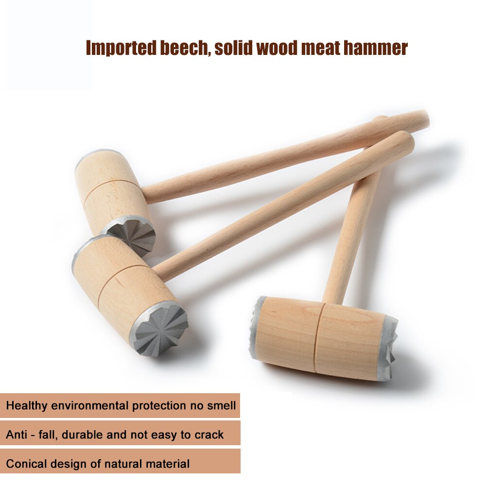 Dubbelzijdige Losse Vlees Hamer Houten Vleesvermalser Steak Tenderizing Tool Keuken Accessoires