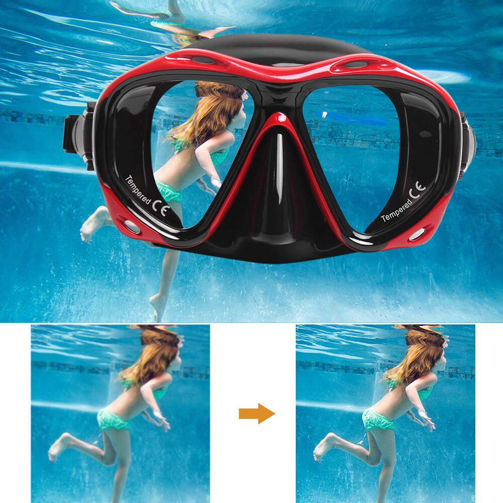Silicone Gear Scuba Diving Mask Equipment Snorkel Adults Anti-Fog UV Waterproof Swim/Dive Glasses Men Women