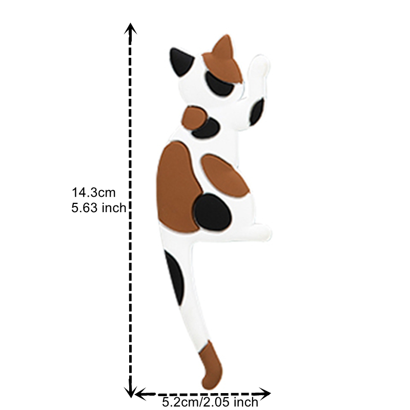 Gancho adhesivo magnético para refrigerador con cola de gato, original de gato de dibujos animados, viene con imán, cola flexible, adecuado para una variedad