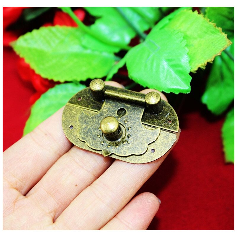 Loquet Antique à loquet de tiroir | Armoire à bijoux en bois, valise à loquet avec vis, verrou à fermoir Vintage, 47*29mm,1 jeu