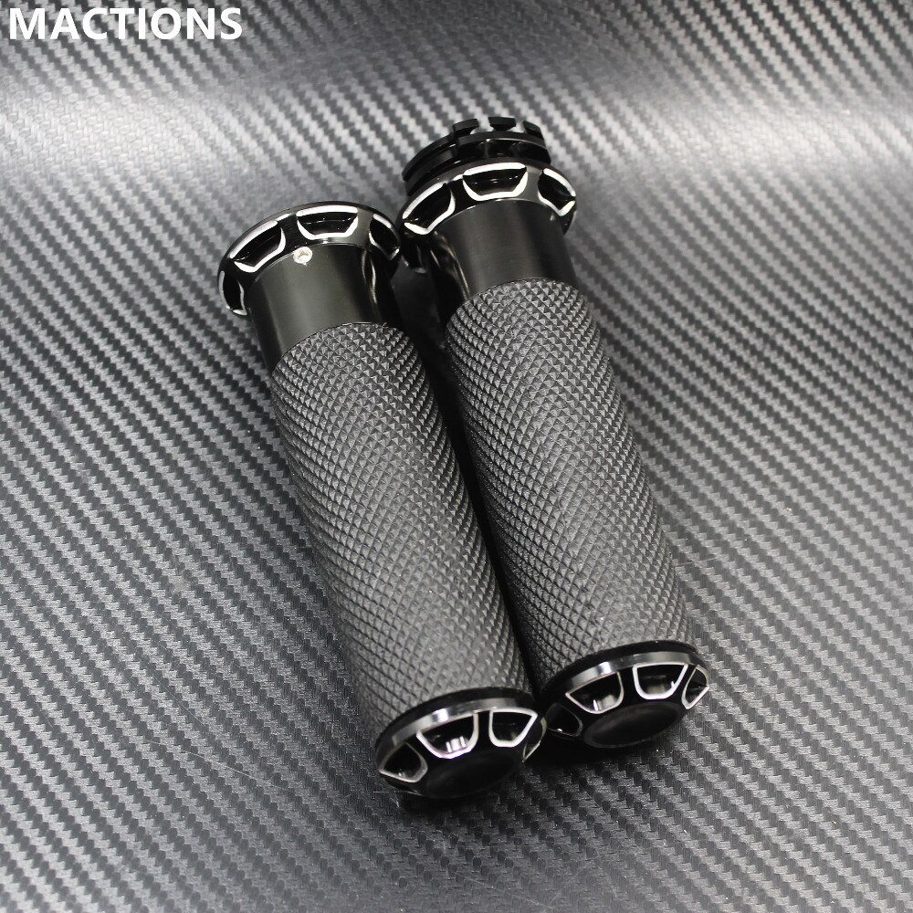 Universal Handlebar Grips Black CNC 1" 25mm Hand Grip For Harley Touring Sportster Iron 883 1200 Dyna Softail VRSC