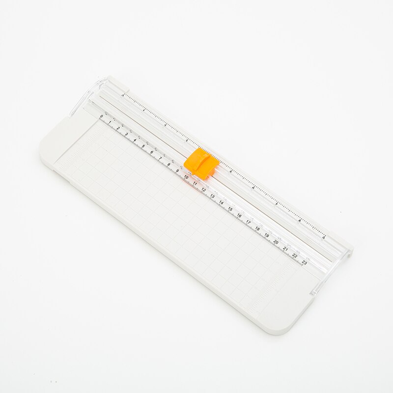 Mini Photo Paper Cutter with Pull-out Ruler Square Blade Carriage Knife Guillotine Color Cutting Board Trimmer for Journal A6680: White