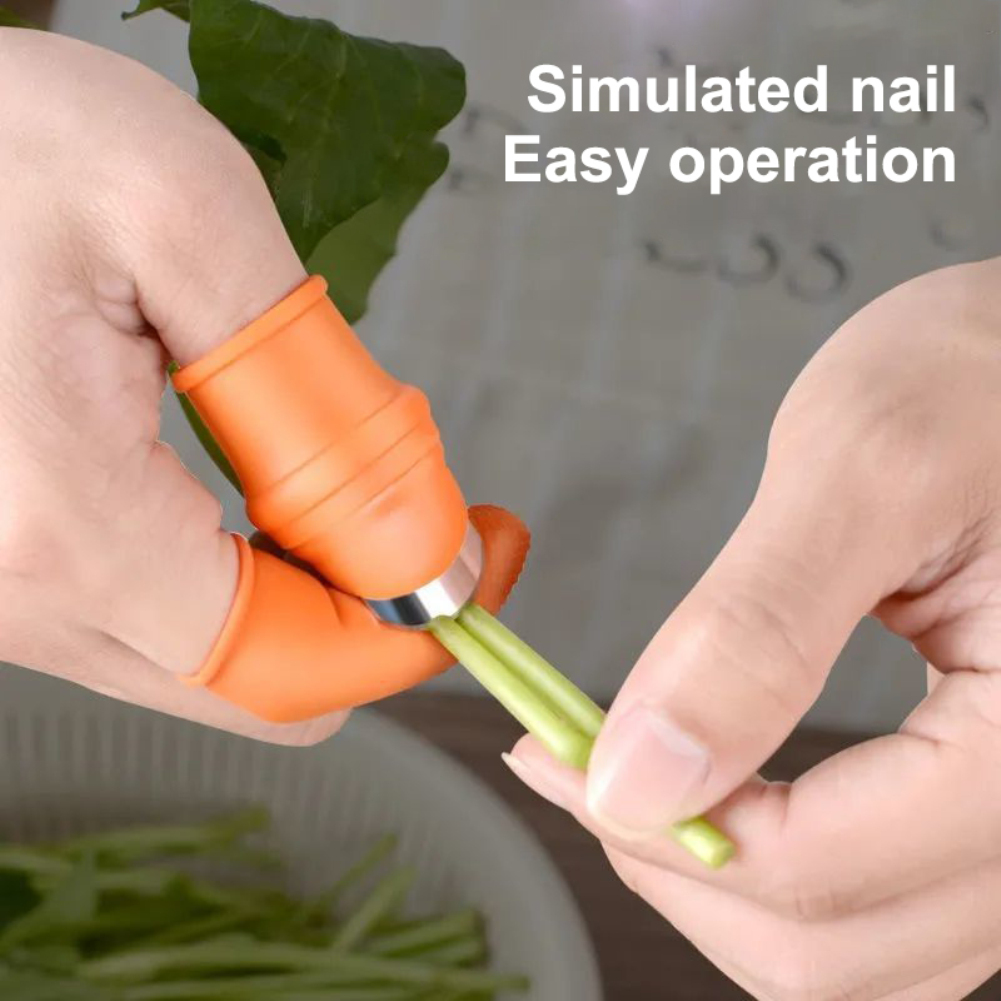 1 Set Silicone Finger Protector With Blade For Fruits Vegetable Thumb Knife Finger Guard Kitchen Gadgets Kitchen Accessories