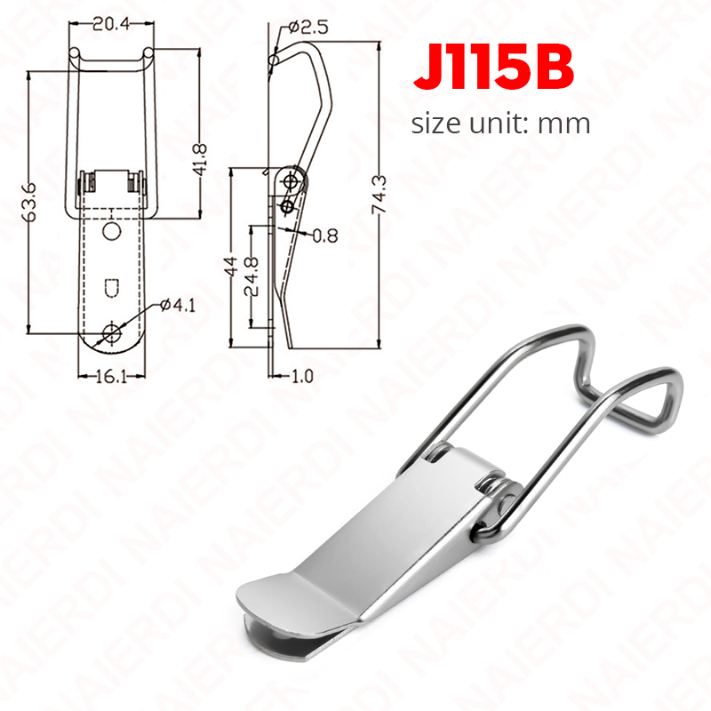 NAIERDI 6PCS Mild Steel Hasp Cabinet Boxes Spring Loaded Latch Catch Toggle Hasp For Sliding Door Window Hardware Tool Box Lock: WHITE