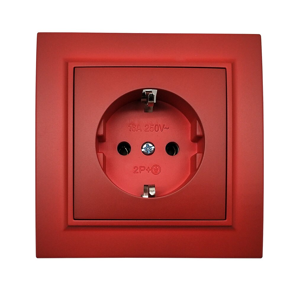 Stopcontact Pop Socket Rode kleur Socket withearth Kleurrijke Europese standaard DIY Socket 16A 250 v legrand Schneider livolo