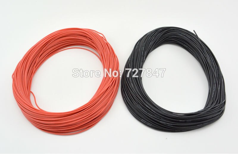 1 meter Rot + 1 meter Schwarz Silicon Draht 12AWG 14AWG 16AWG 18AWG 20AWG 22AWG 24AWG Heatproof Silikon Silica gel Draht Kabel