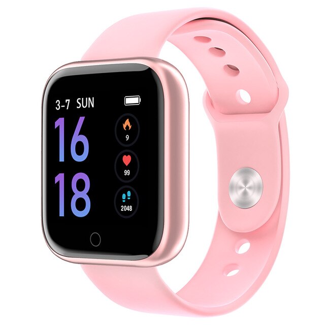 Reloj inteligente T80 con Bluetooth para hombre, reloj deportivo resistente al agua con llamadas, recordatorios: Pink Silica gel