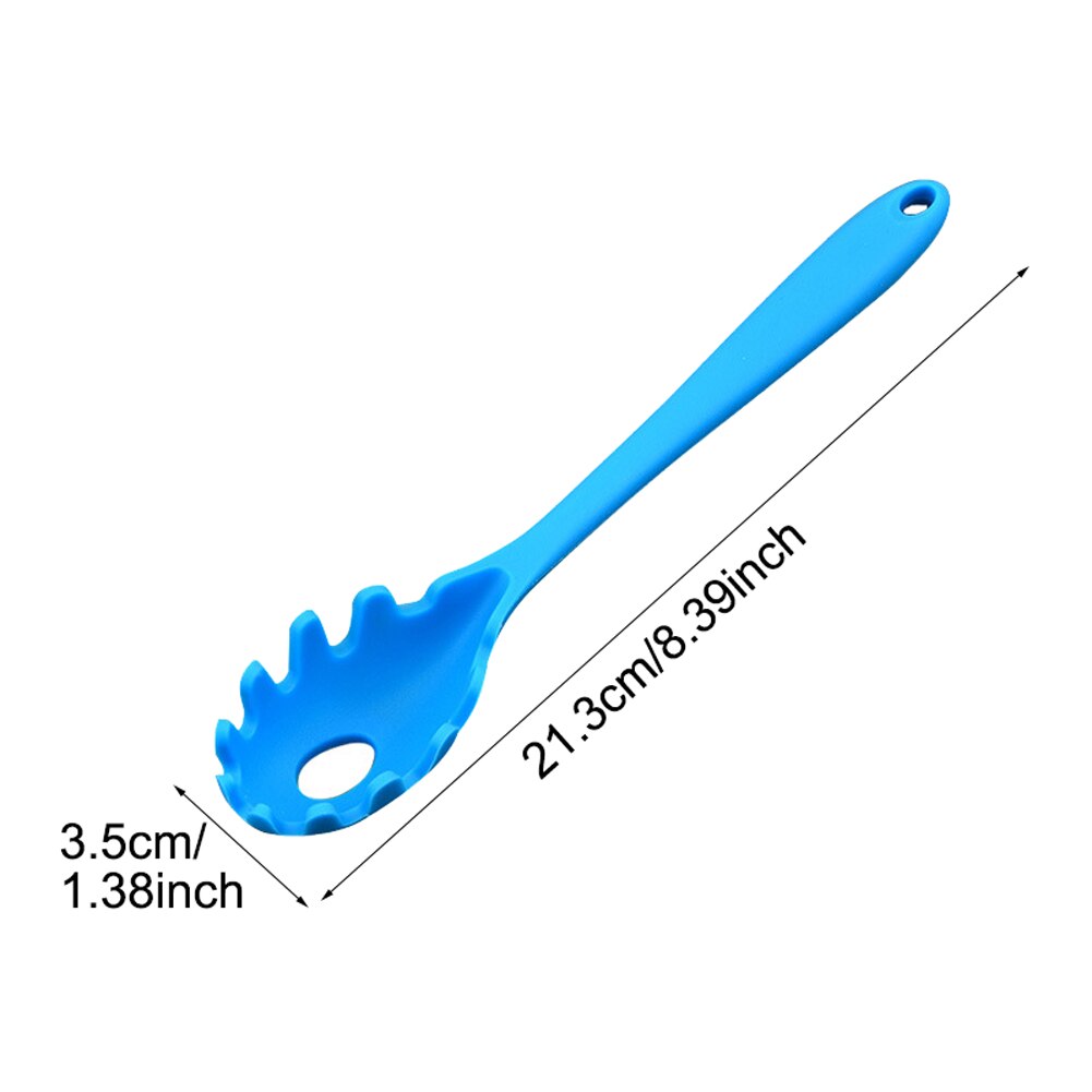 Heat Resistant Spoon Pasta Fork Long Handle Soft Silicone Practical Mini Portable Multifunctional Cooking Tool Noodle Ergonomic
