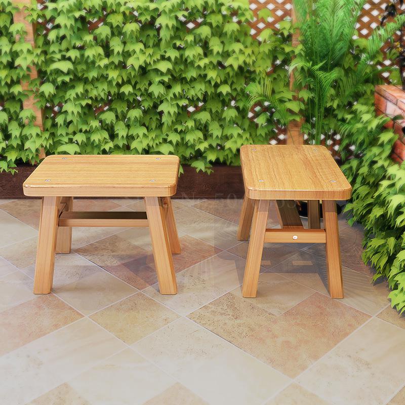 Banco de bambú de verano, zapatos cortos de cambio, zapatos, taburete, taburete para adultos, casa, sala de estar, madera sólida para niños y niños