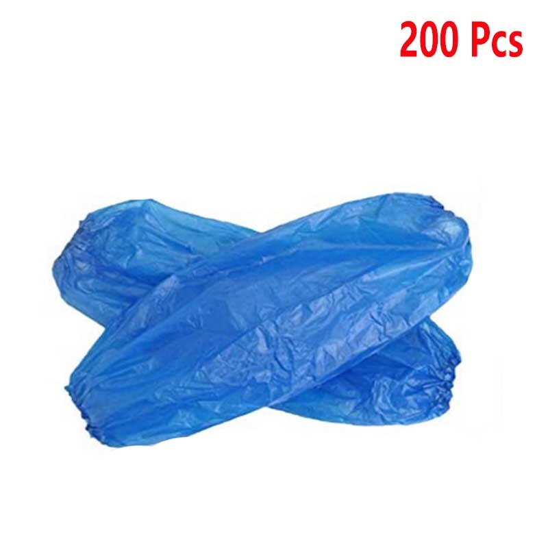 100 teile/los Umwelt Einweg Schutzhüllen Abdeckung Ungiftig Elastische Haushalt Kunststoff dauerhaft Arm Wasserdicht Reinigung: 200Stck Blau