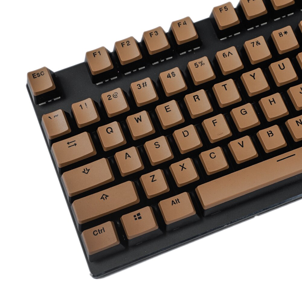 YMDK 104 108 PBT OEM Profile Coffee Yellow White Pudding Keyset For MX Mechanical Keyboard Non Shine Through