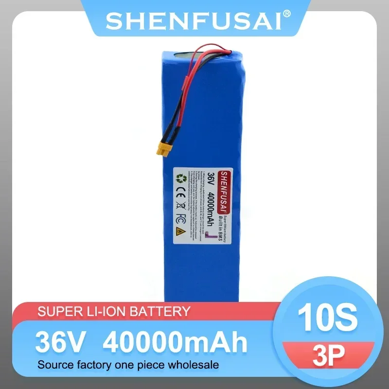 36V 18650 lithium 10s3p 40000mAh ion battery pack, suitable for 250w~ 500w electric bicycle/scooter, sold with charger