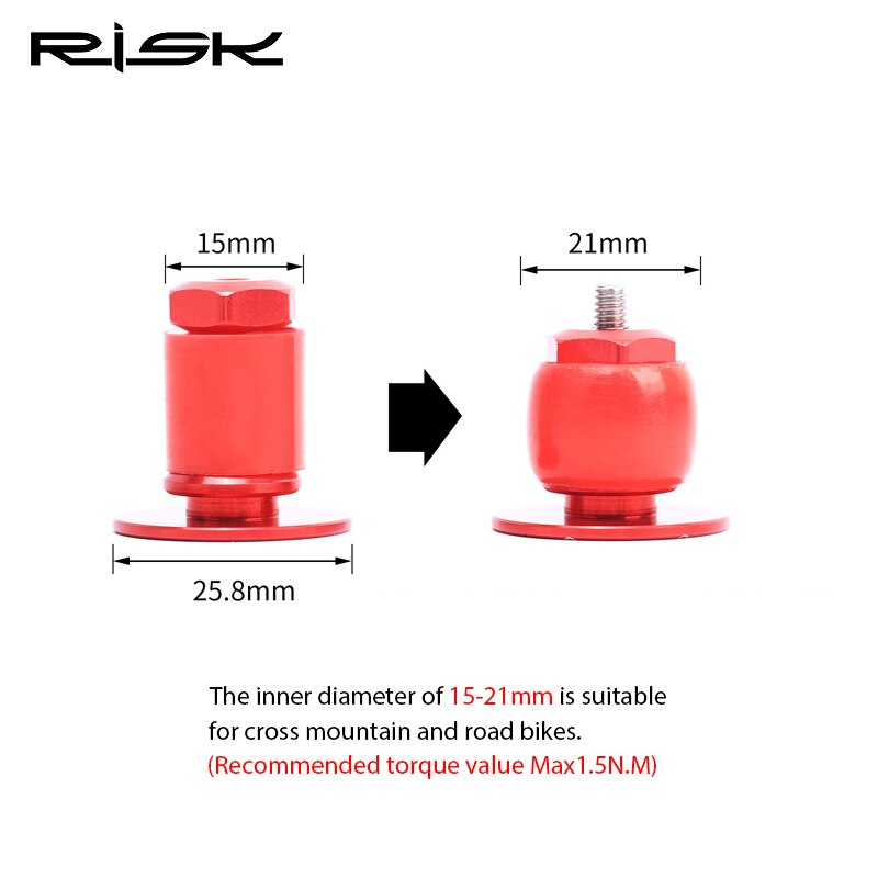RISK 2pcs Bike Handlebar End Plugs Bicycle Bar End Plugs Grip Ends Caps MTB Road Cycling Handle Bar Plug Ends