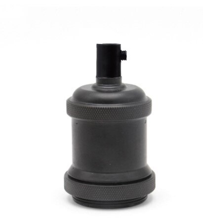 Vintage Edison Lamp Base Pendant light E27 Screw Bulb base Aluminum Light Socket Industrial Retro Fittings lamp holder Fixture: Matte Black