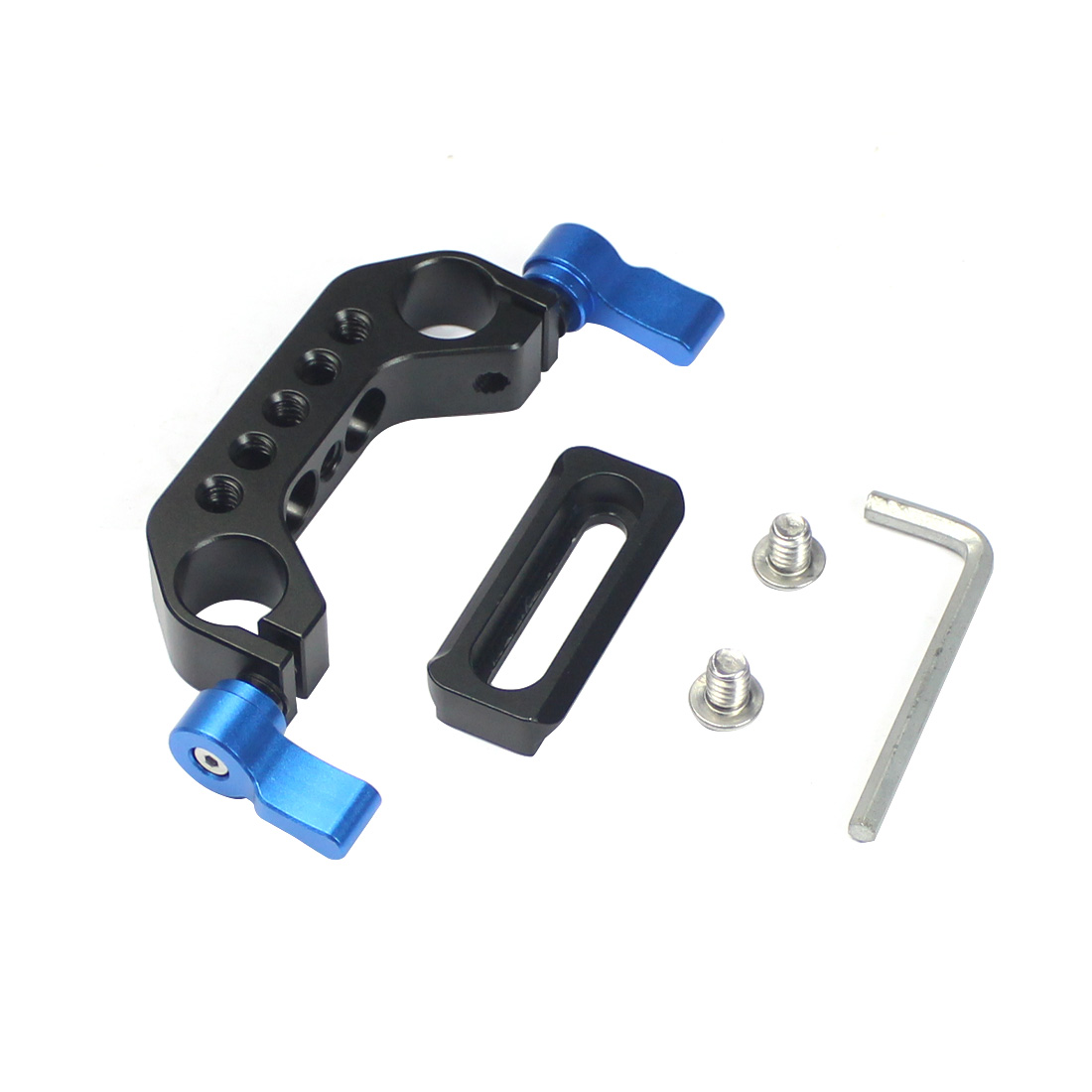 15mm Rail Dual Rod Clamp Mount 1/4 "-20 Draad Knop Schroef voor DSLR Camera Rig Kooi Grondplaat Lens Ondersteuning Fotografie Systeem Kit: Overigen