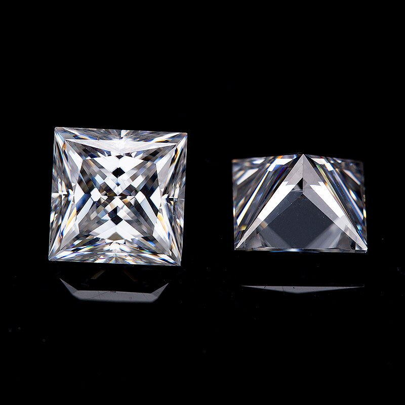 Atacado moissanite princesa corte 6x6mm d cor pedras jóias