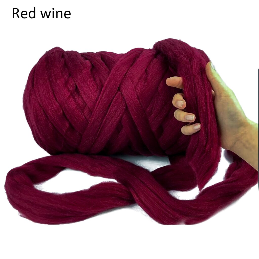 1000G Bunte Hand-Gestrickte Garn Für Farbstoff Schal Hand Strick Weichen Milch Baumwolle Garn Dicke Wolle Garn Riesen wolle Decke S03: Burgund
