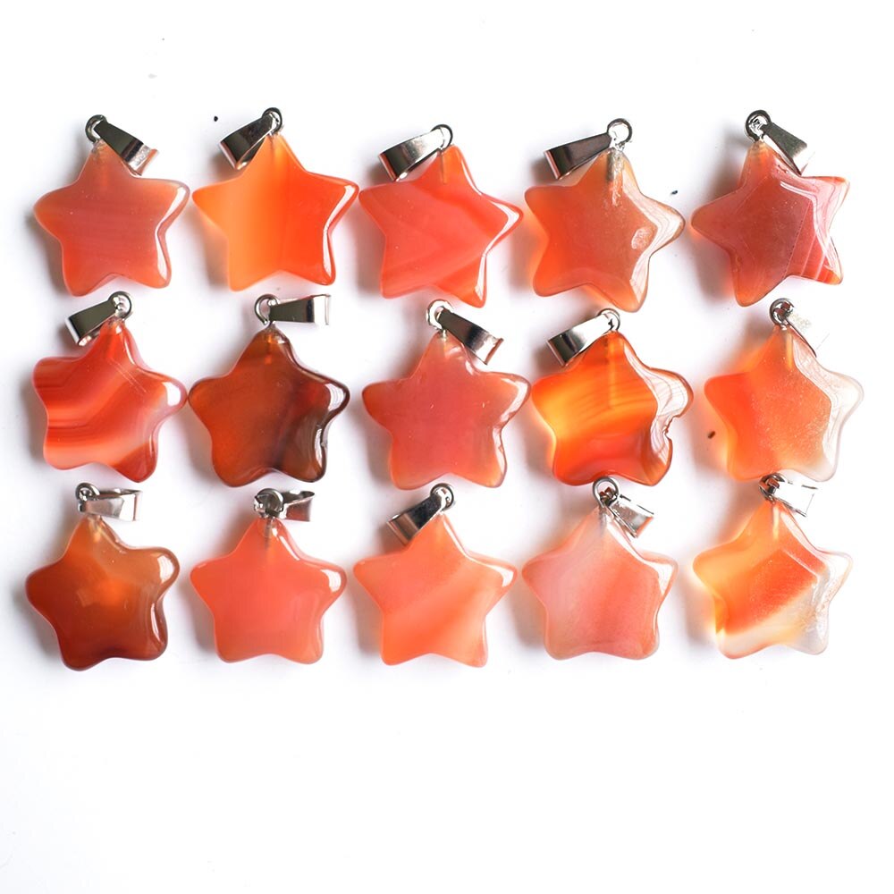Verschiedene naturstein mixed star charms anhänger für DIY schmuck machen 24 teile/los freies: red agate