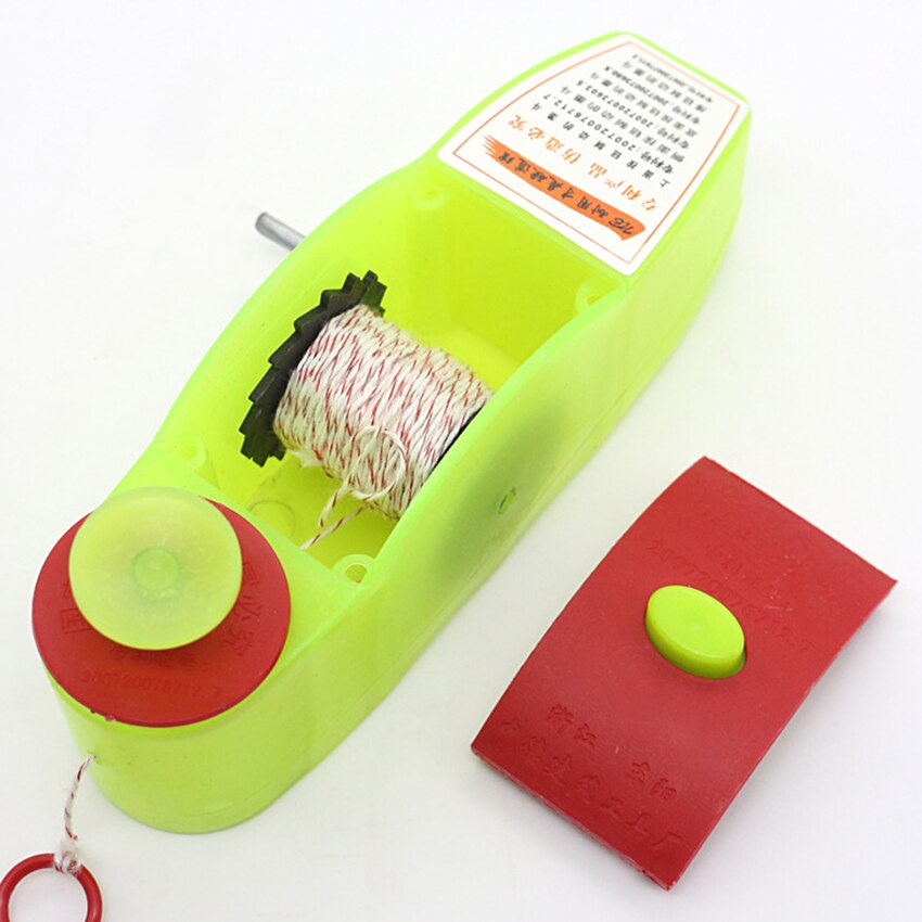 Hand Rolled Chalk Line Box with Locking Button, 6 Meters Chalk Line, Ink Fountain Chalk Line Scribe Carpenter Ink Marker