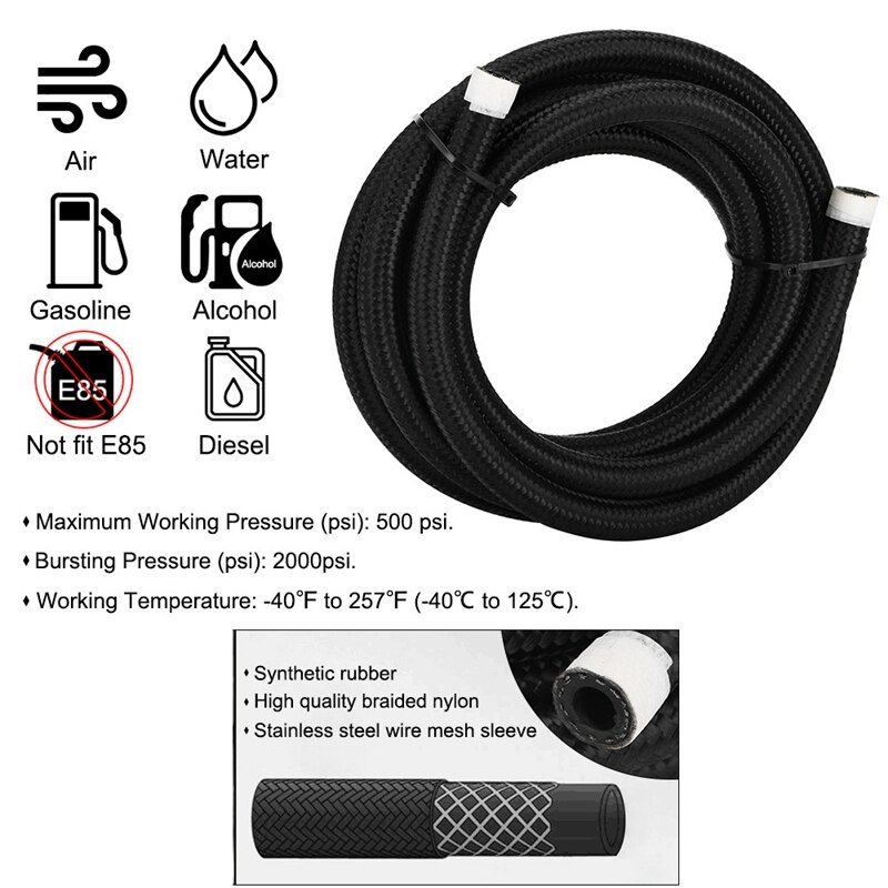 Car Modification An6 Oil Cooling Joint Set Nylon Braid Modified Oil Cooler Tubing Kit