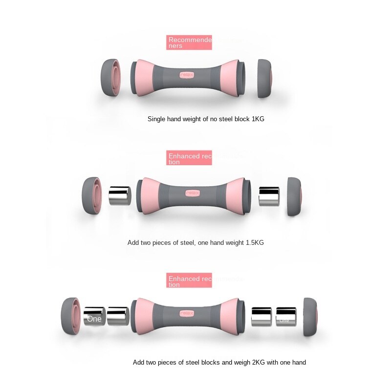2 Pcs Fitness Dumbbells Adjustable And Comfortable Hand-held Sports Dumbbells Home Children's Ladies Fitness Equipment