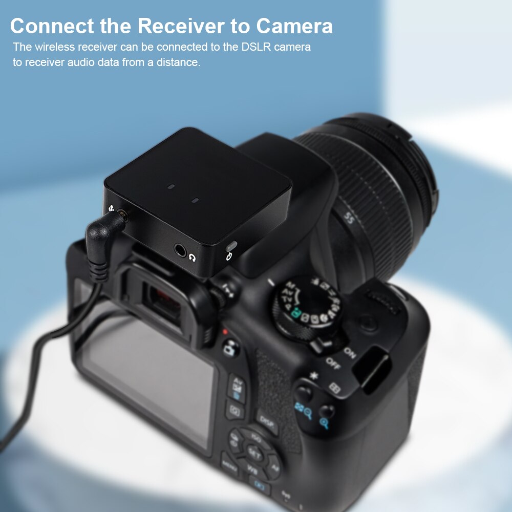 Wireless DSLR Camera Microphone Lavalier Mic Transmitter Receiver for Phone for Phone Smartphone 25M - 40M Recording