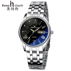 Houden In Touch Bruiloft Paar Horloges Voor Liefhebbers Staal Waterdicht Koppels Horloge Man En Dames Jurk Mannen Klok Reloj hombre: Black women watch