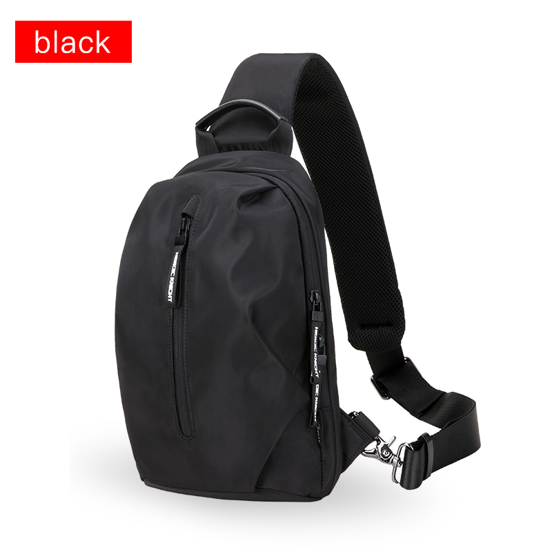 Hk Men Chest Bag for 9.7"ipad Short Trip Messsenger Bags Water Repellent Crossbody pack Single Shoulder Bag men: Black