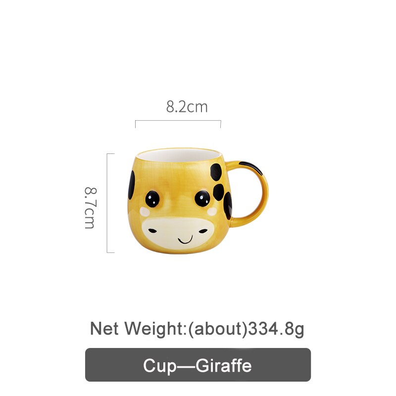 Children's Plate Set Of Rabbite Giraffe Baby Plate Dishes Ceramic Dineerware Set For Kids Bowl Plate Children's Cutlery: Giraffe Cup