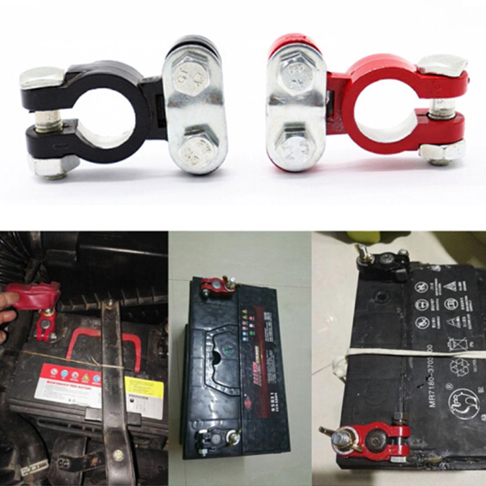 1 Pair Car Boat Truck Battery Terminal Clamp Pile Alloy Head Connector Clip Aluminum-magnesium Terminal Battery
