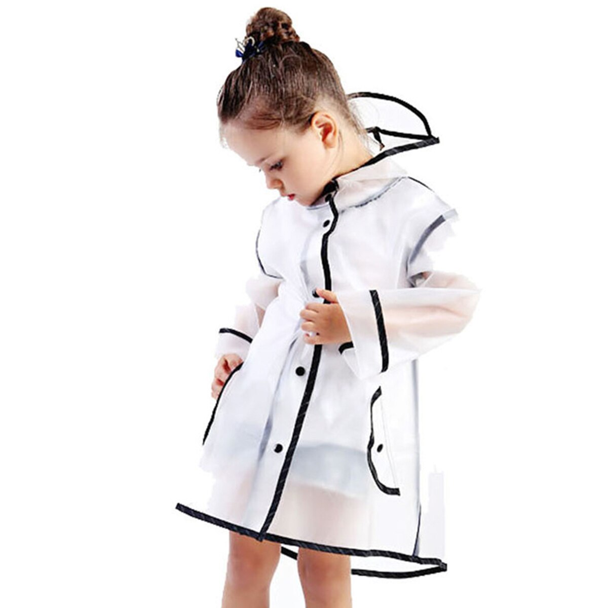Imperméable EVA pour enfants, Poncho de pluie, imperméable, Transparent, Tour pour enfants, combinaison pour étudiants, housse de protection: 1-3 Y