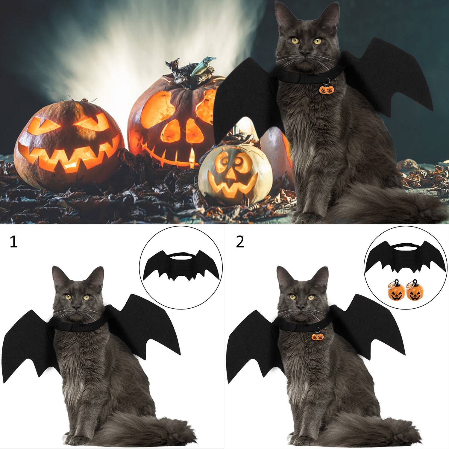 Halloween 1PC Divertente Gatti Cosplay costume animale domestico Ali di Pipistrello gatto pipistrello costume in forma Partito Cani Gatti Che Giocano Accessori per Animali Domestici