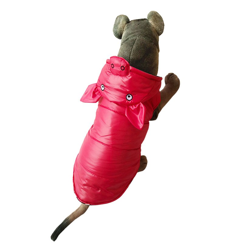 Crocodile Dog Costume Winter Pet Dogs Coat Jackets Big Dogs Clothes For Large Dogs Windbreaker Clothes: Red Pig / 2XL