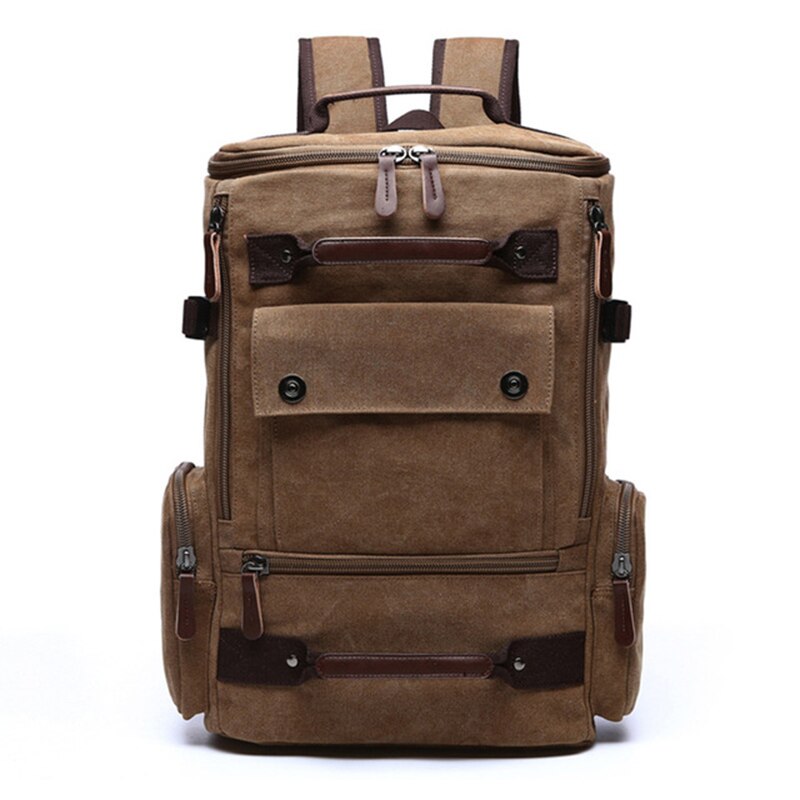 Mochila vintage de lona para hombre, bolso escolar de gran capacidad, para ordenador portátil, de