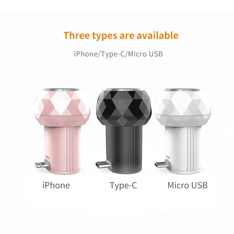Rasoir Portable pour hommes, chargement USB, lumière bleue, s'applique à Type C, Micro USB, iPhone