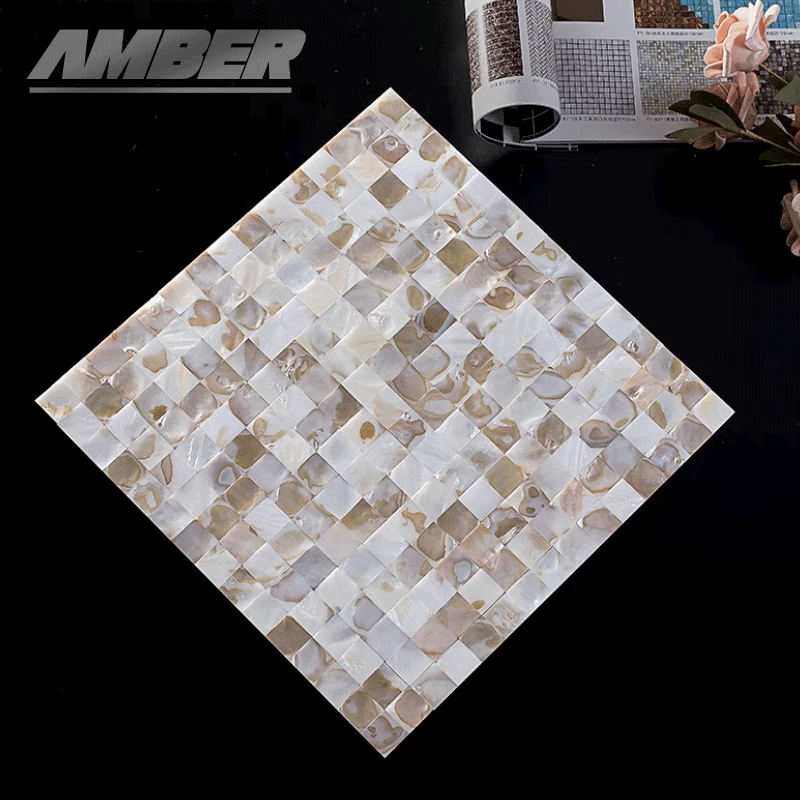 Muszla mozaika masa perłowa naturalna kuchnia backsplash tapeta płytka łazienka tło prysznic dekoracyjny arkusz płytki ścienne: Wielobarwne