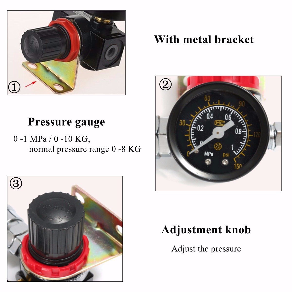 1/4 Luchtcompressor Met Fittings Joint Gratis Combinatie AFR2000 Luchtdruk Regulator Waterafscheider Trap Filter Airbrush