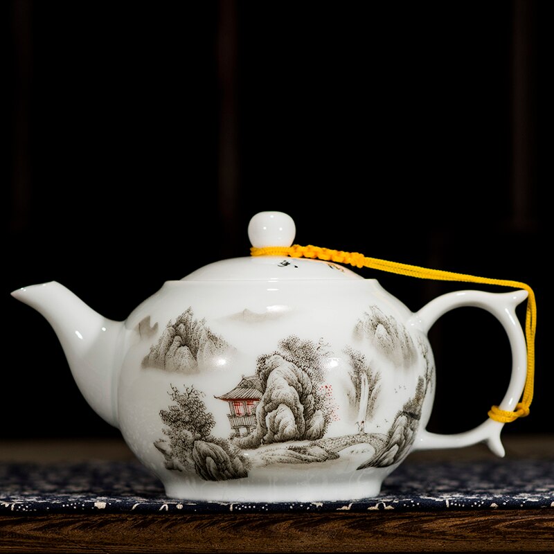 CHANSHOVA China Blau und weiß dünne porzellan teekanne Hohe kapazität 320ML 1L Keramik Tee topf traditionellen chinesischen Tee-einstellen: 320ml-C