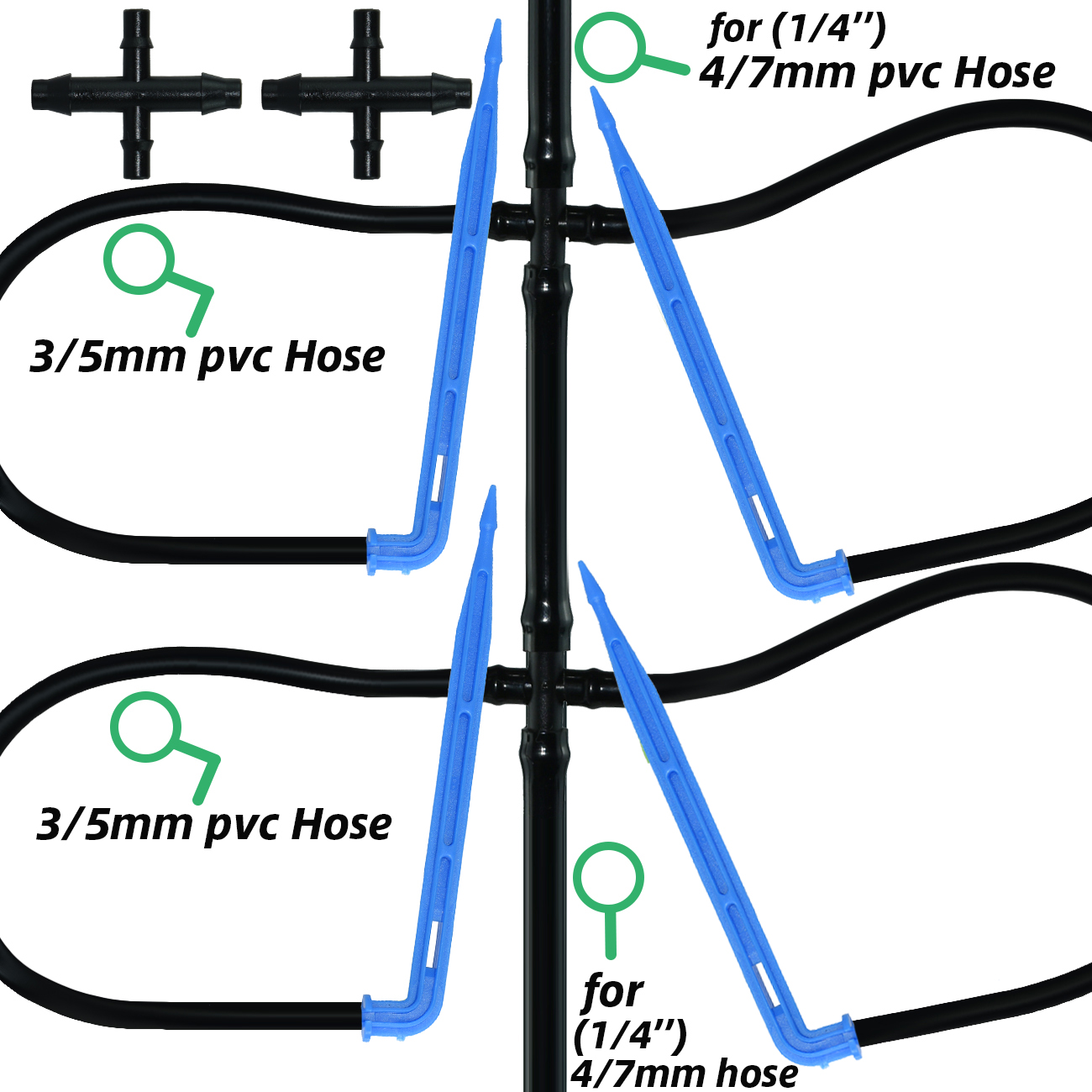 KESLA Automatic Drip Irrigation Kit 4/7 to 3/5mm Hose Garden Watering System Dripper for Bonsai Pot Plant Vegetable Greenhouse