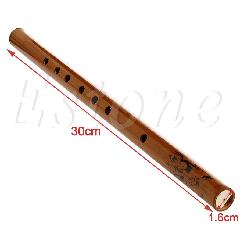 Chinese Traditional 6 Hole Bamboo Flute Clarinet Student Musical Instrument Wood Color Free