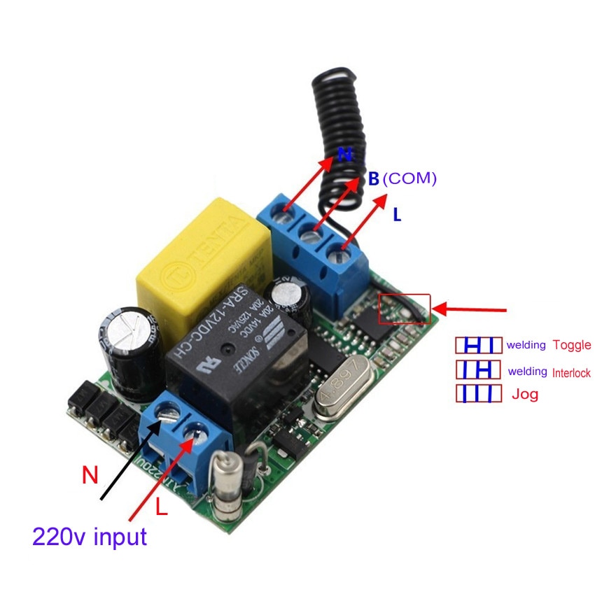 Most Simple Wiring AC 220 V 1CH Wireless Remote Control Switch System Receiver & Wall Panel Sticky Remote Controller