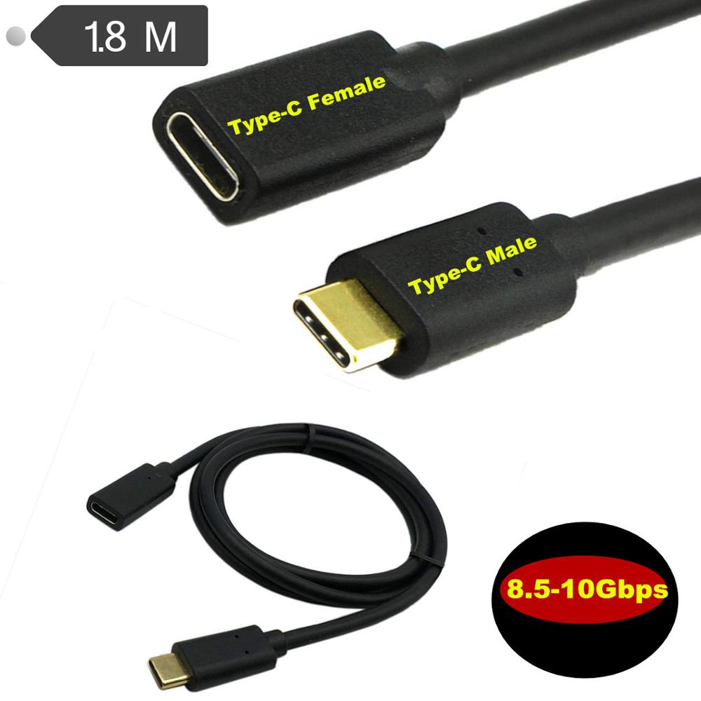 Vergulde USB type-C Verlengkabel Man-vrouw USB C Extender Cord USB 3.1 Type C Snelle opladen