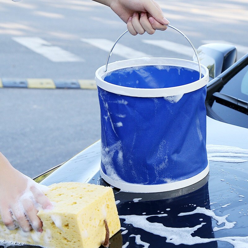 Cubo plegable a prueba de agua es conveniente respetuoso con el medio ambiente resistente al desgaste plegable cubo para coche de mantenimiento de lavado de coche cubo portátil