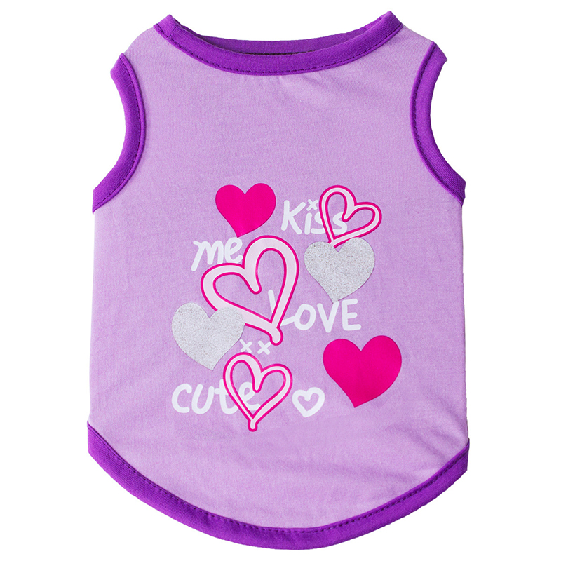Love Heart pattern Dog Vest Cute Dog clothes for Small Dogs Cats puppy T-shirt Pet clothing for Cats york dog clothes