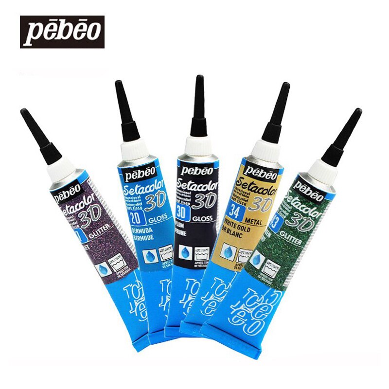 Pebeo 3D fabric paint phosphor Acrylic Paint Set For Painting Textile Clothing Glass Ceramic Graffiti Wood Art For Kids Adults